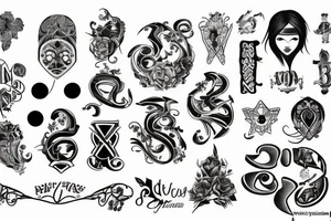 text number 7 tattoo idea