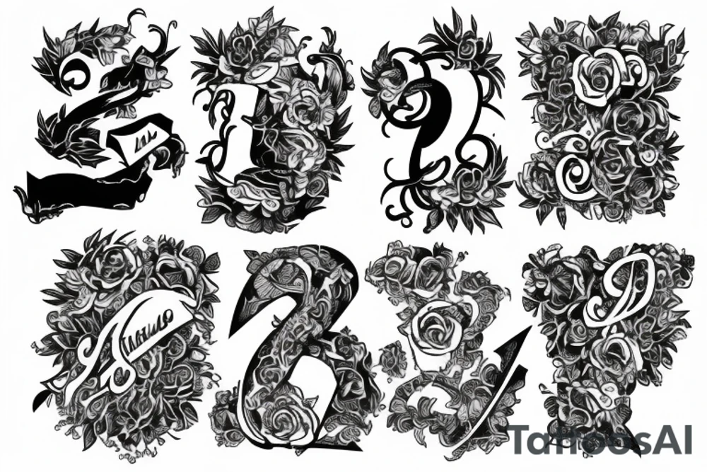 text number 7 tattoo idea