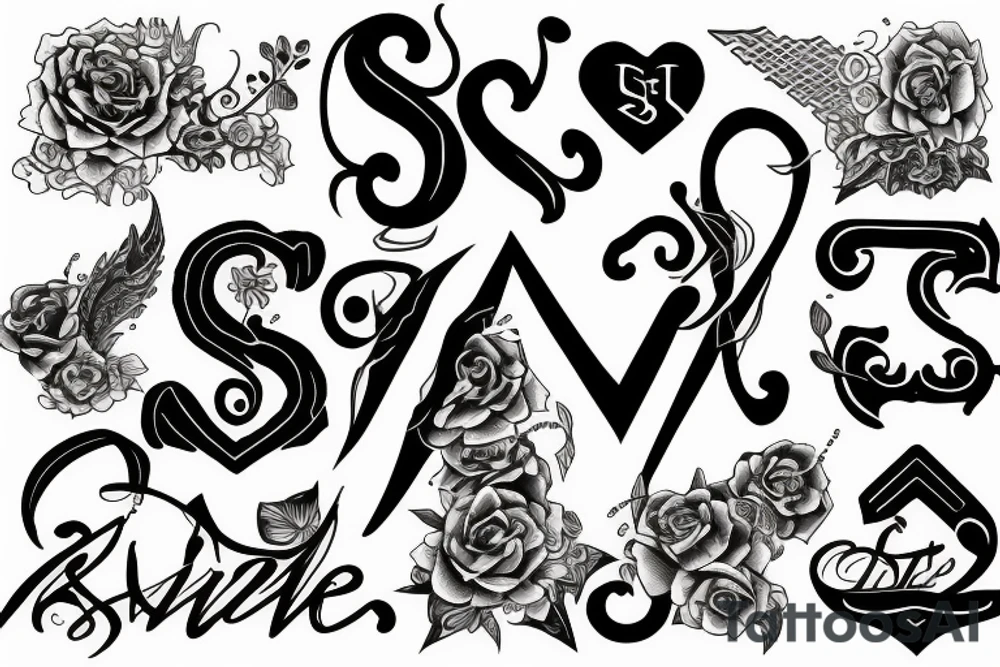 text Letter S tattoo idea