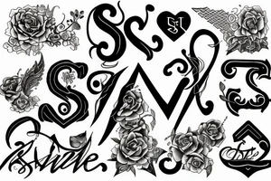 text Letter S tattoo idea