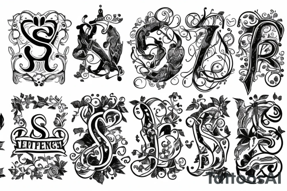 text Letter S tattoo idea