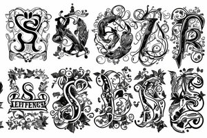 text Letter S tattoo idea