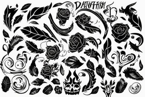 Lettering tattoo style, 7S, white background, black to red gradient, --no skin tattoo idea