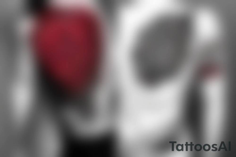 Lettering tattoo style, 7S, white background, black to red gradient, --no skin tattoo idea