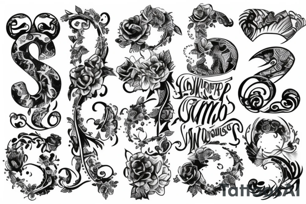 Lettering tattoo style, 7S tattoo idea