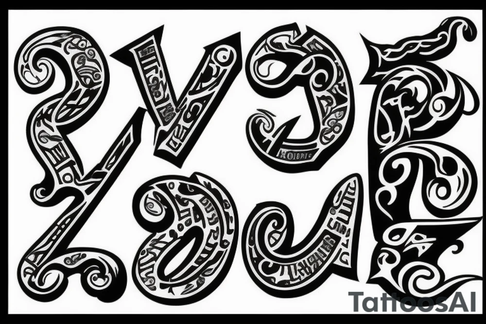 Lettering tattoo style, 7S tattoo idea