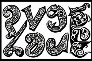 Lettering tattoo style, 7S tattoo idea