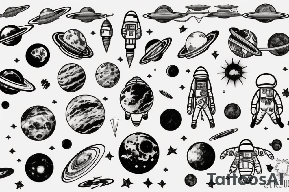 Space exploration tattoo idea