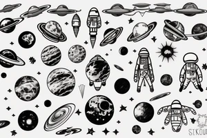 Space exploration tattoo idea