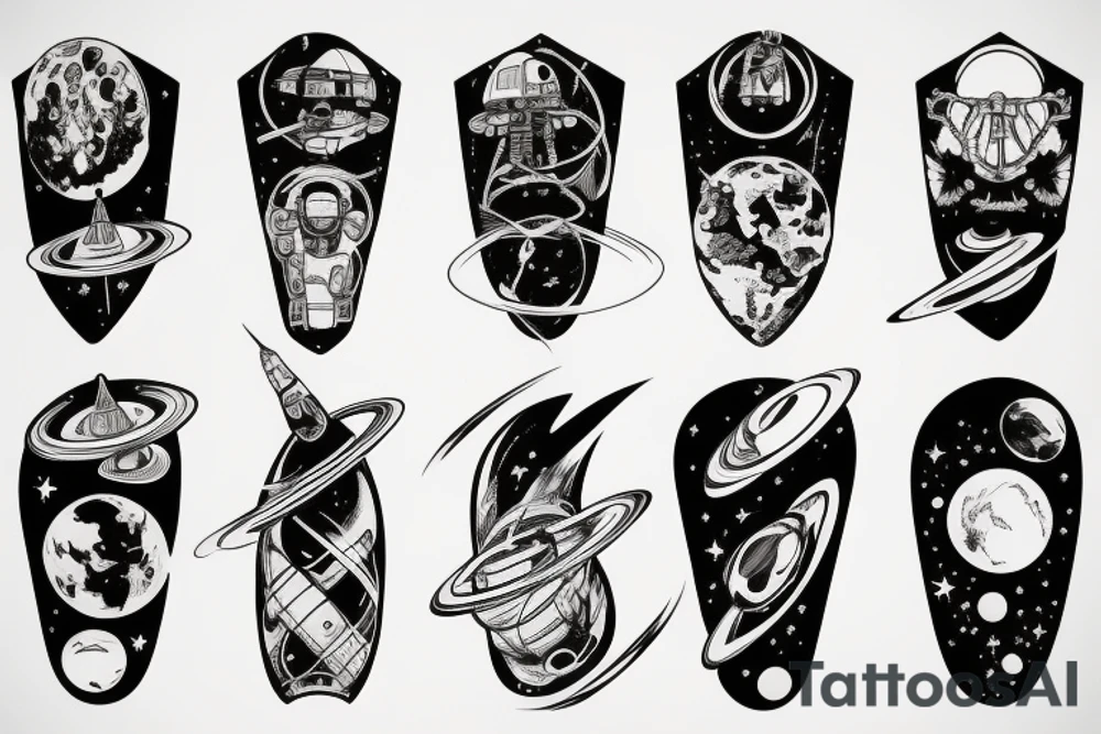 Space exploration tattoo idea