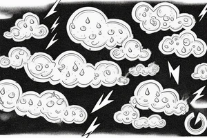 cloud with lightning and rain coming out of it tattoo idea