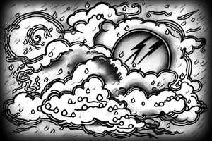 cloud with lightning and rain coming out of it tattoo idea