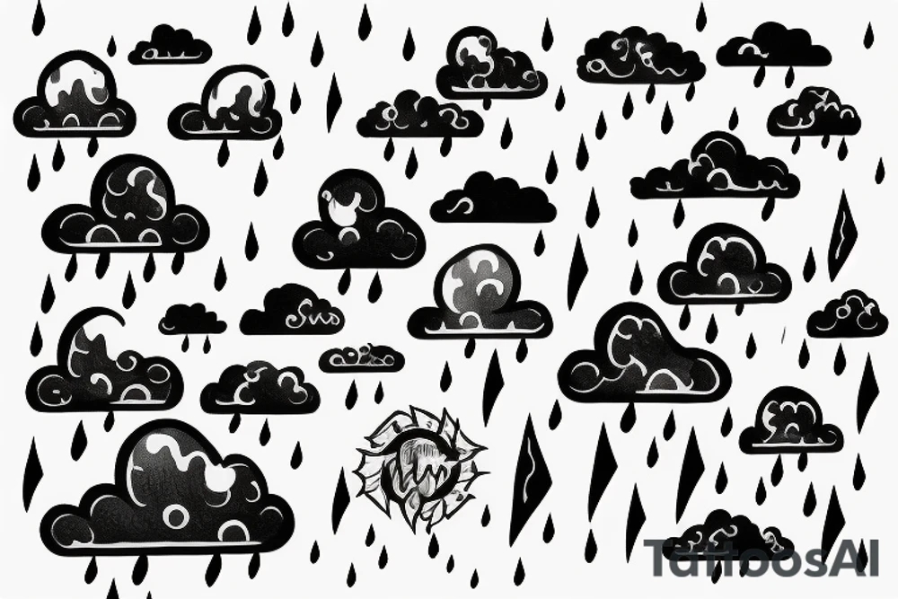 cloud with lightning and rain coming out of it tattoo idea cloud with lightning and rain coming out of it tattoo idea