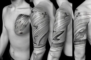 cloud with lightning and rain coming out of it tattoo idea