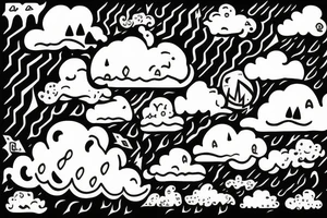 cloud with lightning and rain coming out of it tattoo idea