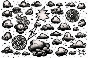 cloud with lightning and rain coming out of it tattoo idea