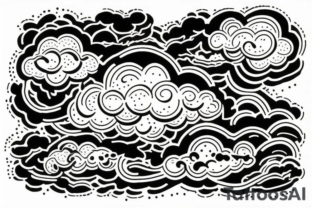 cloud with lightning and rain coming out of it tattoo idea