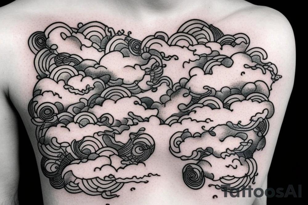 cloud with lightning and rain coming out of it tattoo idea