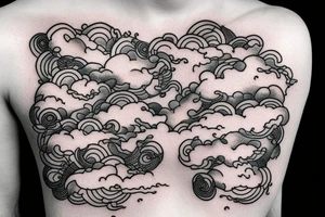 cloud with lightning and rain coming out of it tattoo idea