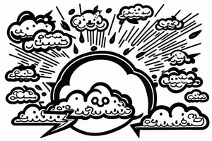 cloud with lightning and rain coming out of it tattoo idea