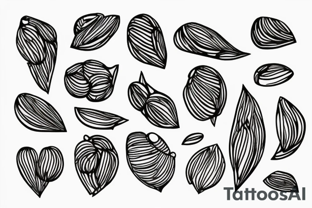 Minimalist almond tattoo idea