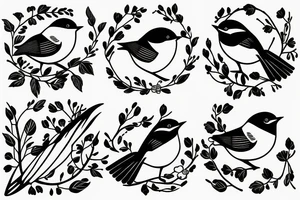 black capped chickadee tattoo idea