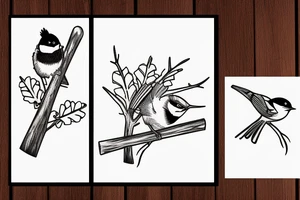 black capped chickadee snowboarding tattoo idea