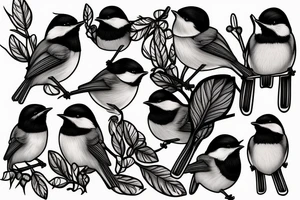 black capped chickadee tattoo idea