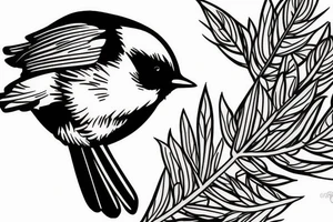 black capped chickadee tattoo idea