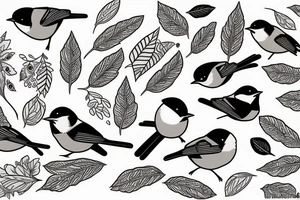 black capped chickadee tattoo idea