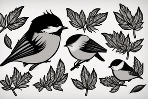 black capped chickadee tattoo idea