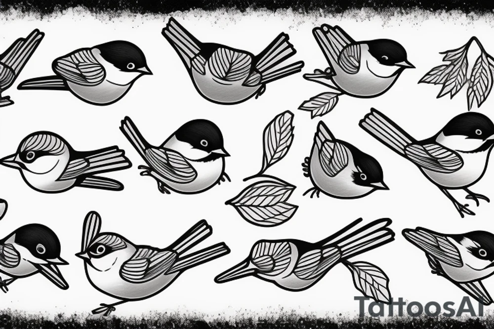black capped chickadee tattoo idea
