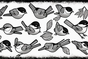 black capped chickadee tattoo idea