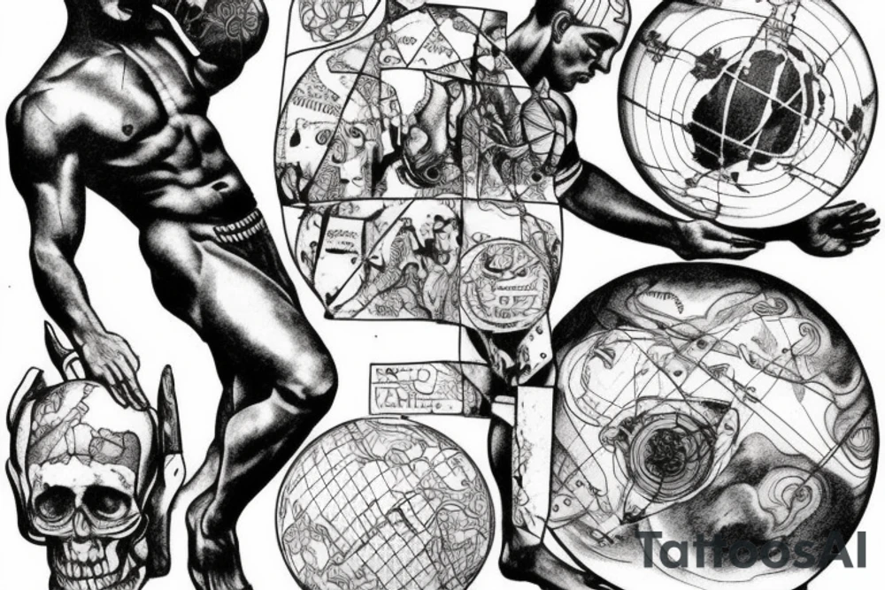 Atlas slave,holding planet tattoo idea