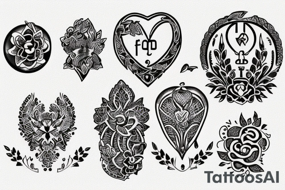 family of 4 tattoo idea