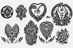 family of 4 tattoo idea