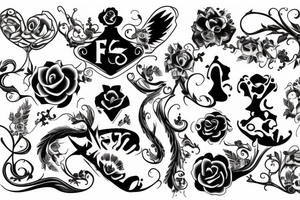 family of 4 tattoo idea