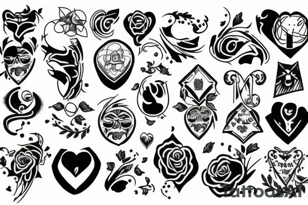 family of 4 tattoo idea