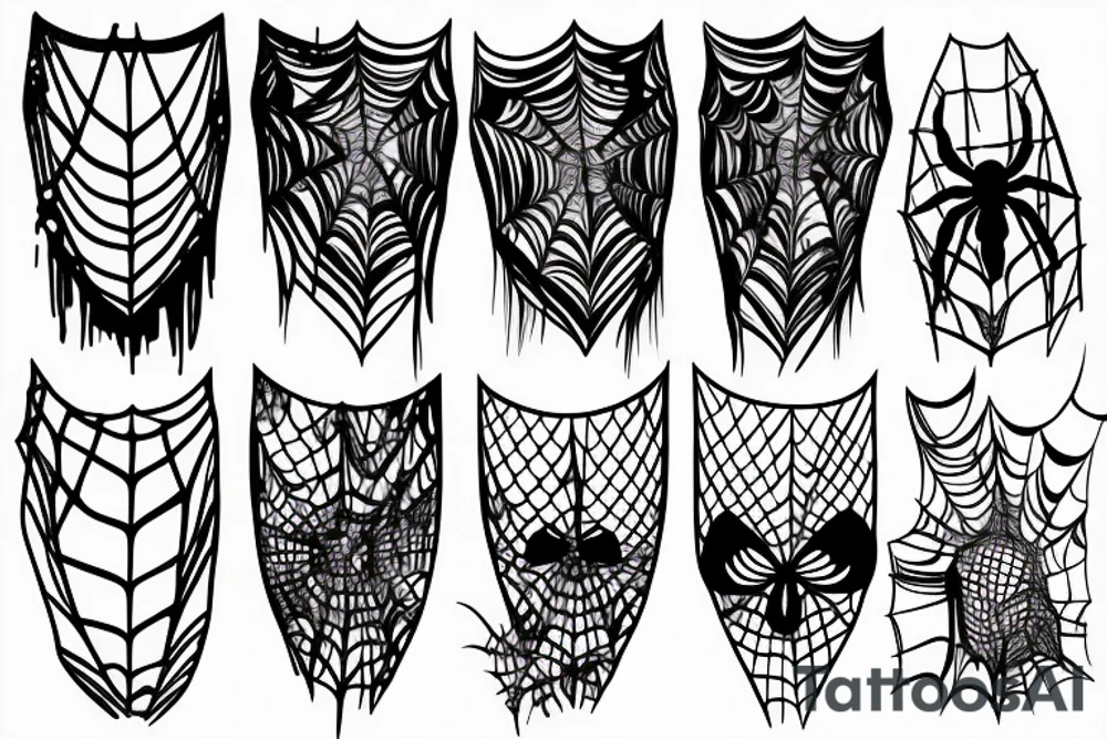 Spider's net on elbow tattoo idea