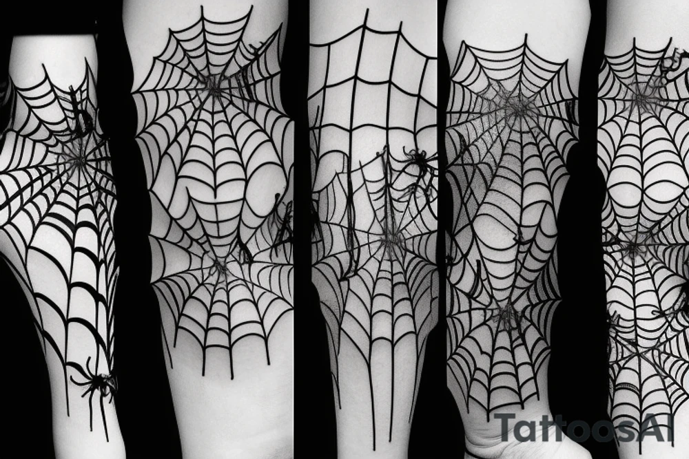 Spider's net on elbow tattoo idea