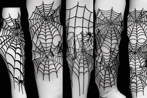 Spider's net on elbow tattoo idea