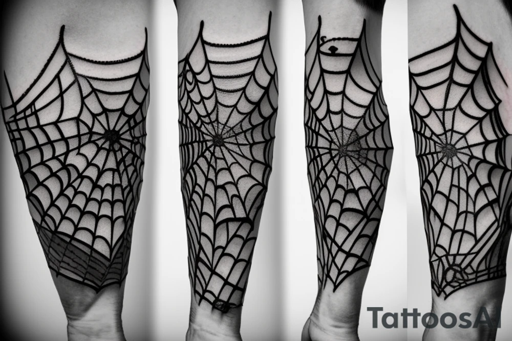 Spider's net on elbow tattoo idea