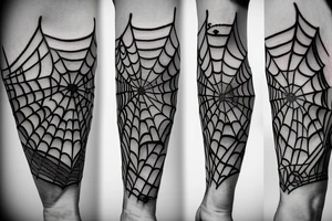 Spider's net on elbow tattoo idea