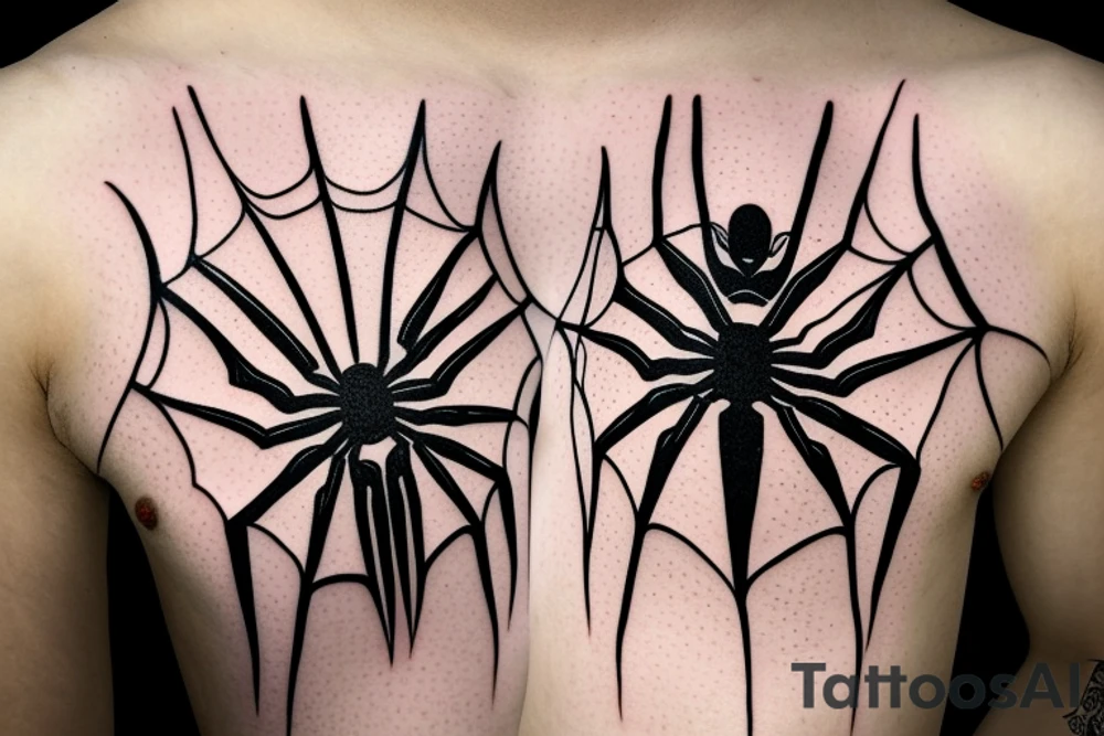 Spider's net on elbow tattoo idea