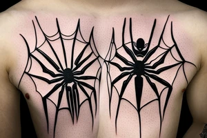 Spider's net on elbow tattoo idea