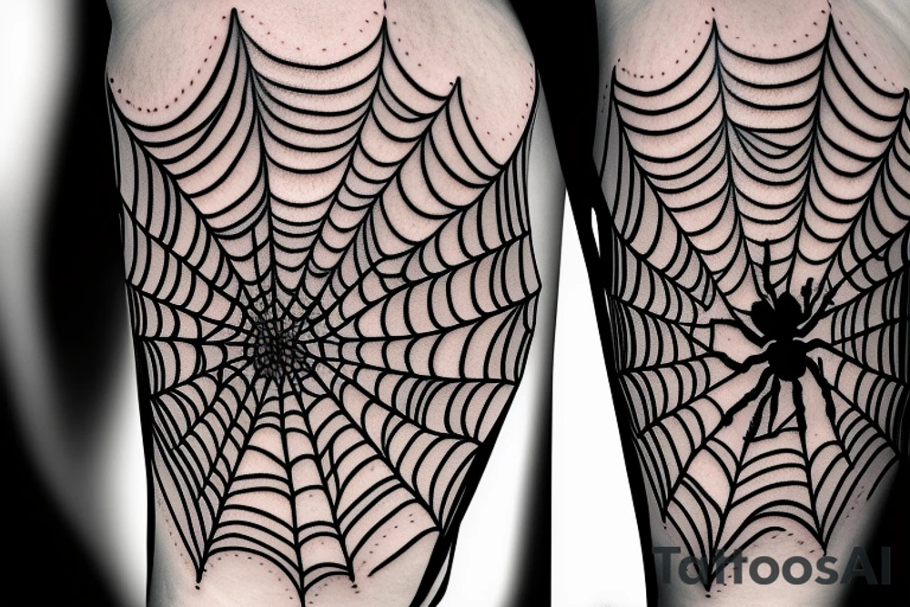 Spider's net on elbow tattoo idea