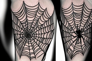 Spider's net on elbow tattoo idea