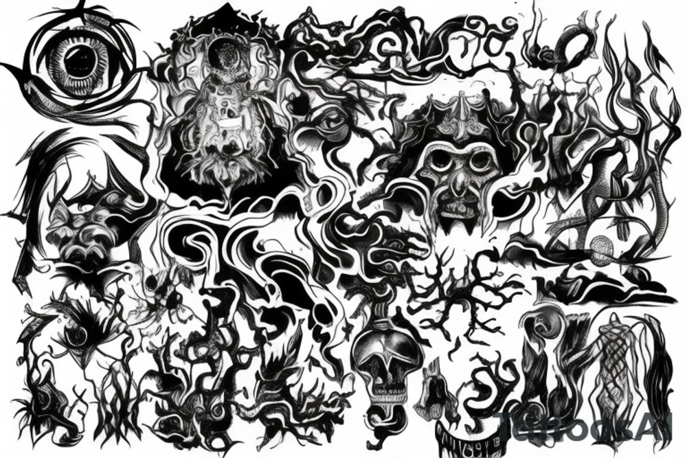 God of chaos and luck tattoo idea