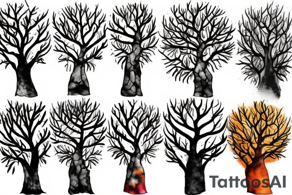 Tree on elbow tattoo idea