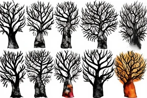 Tree on elbow tattoo idea